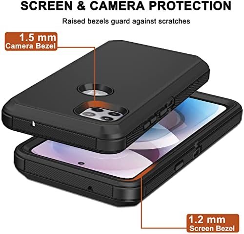 Калъф RubCase за Motorola One 5G Ace Case чанта за носене Moto One 5G Ace, с кобур на колана, 2 защитни своята практика за екрана,