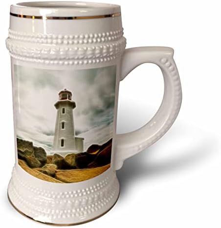 Триизмерен Светъл дом На скалите, Изобразяващи Картини, Облян в светлина, - Стъклена чаша с 22 грама (stn-365084-1)