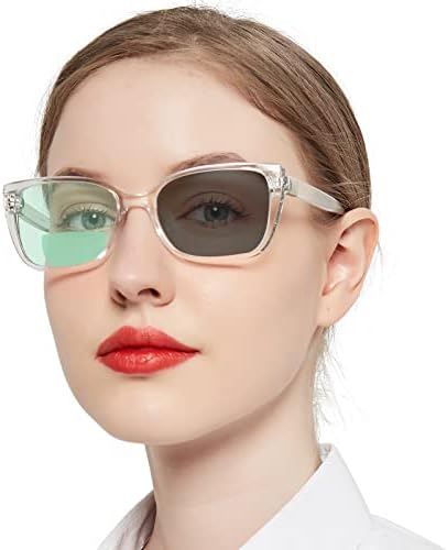 Дамски фотохромичните бифокални очила за четене OCCI CHIARI Transition, квадратни прозрачни слънчеви очила с защита от uv