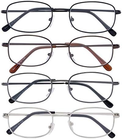 Очила за четене CessBlu 4 в опаковка за жени и мъже в метална рамка за четене с пружинным тръба на шарнирна връзка