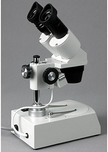 Бинокъла на стереомикроскоп AmScope SE305-PZ-AC, окуляры WF10x и WF20x, 10-кратен/20 пъти/30 пъти/60-кратно увеличение, обектив