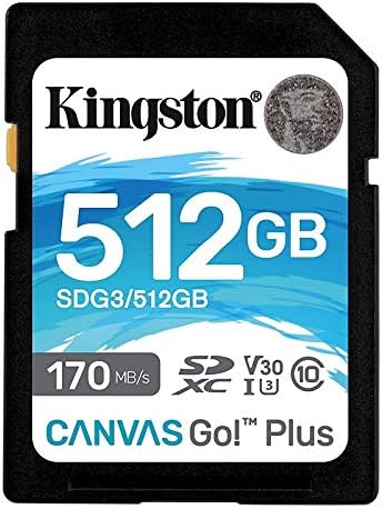 Kingston 512GB SDXC Платно Go Plus 170 MB/s За четене на карти с памет UHS-I, C10, U3, V30 (SDG3/512GBCR)