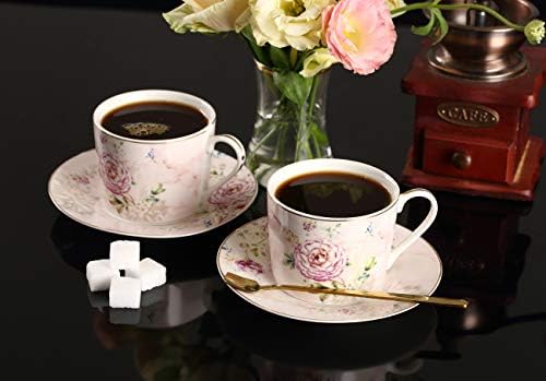 На чаени чаши и чинии от Гуаньянского порцелан, 7 грама, Комплект от 2 части, чашата за Кафе с блюдцем във формата на цвете божур,
