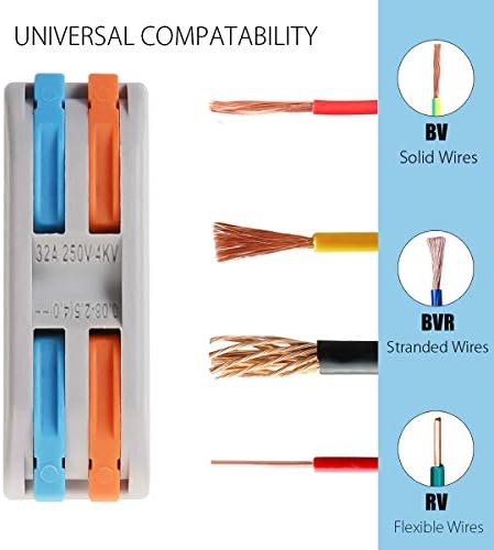 Гайки за конектори кабели, 10шт 2-Проводниковые Компактни Свързващите Проводници с Цветни соединителями, 2-контур Вградени Връзки, 28-12