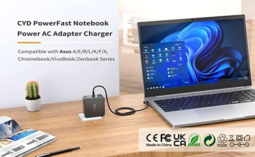 CYD 65 W 19 3.42 A Зарядно устройство Универсално за лаптоп Съвместим за Asus Зарядно устройство UX305 UX305F UX305FA UX305U