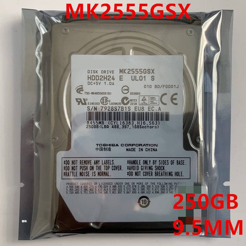 Твърд диск среден размер на 250 GB 2,5 SATA 3 Gb/сек. 8 MB 5400 об/мин 9,5 ММ, за вътрешен твърд диск, Твърд диск за лаптоп за MK2555GSX