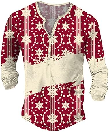 WYBAXZ Мъжки Коледна Мода Ежедневни тениски с 3D Дигитален Печат, Отгоре с Дълъг ръкав, Блуза, Дебели Дълъг Ръкав