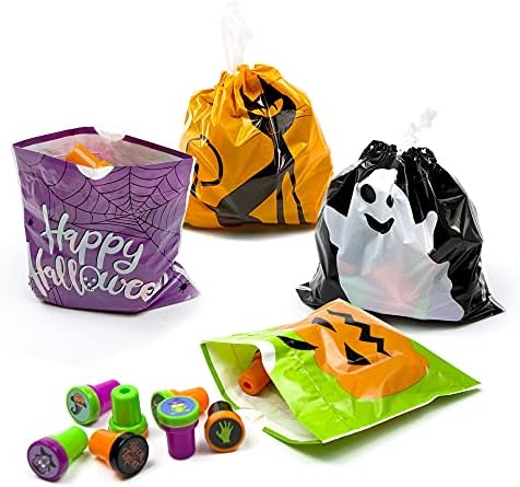 iFUNow 72 Pack Чанти за Хелоуин на Едро за чанти за подаръци за Хелоуин, Чанти за шоколадови бонбони на Хелоуин, Чанти за предложения