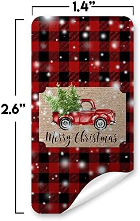 Червено каре Buffalo с миниатюрни опаковки от шоколадови блокчета Kraft Коледа Камион, 45 оберток около етикети Размер на 1.4 x 2,6 от AmandaCreation,