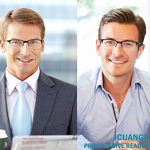 JCUANGR Прогресивно Мультифокальные Очила За Четене Мъжки Безлинейные Бифокални Широкофокусные Преходни Очила За четене Половината От Оръжеен