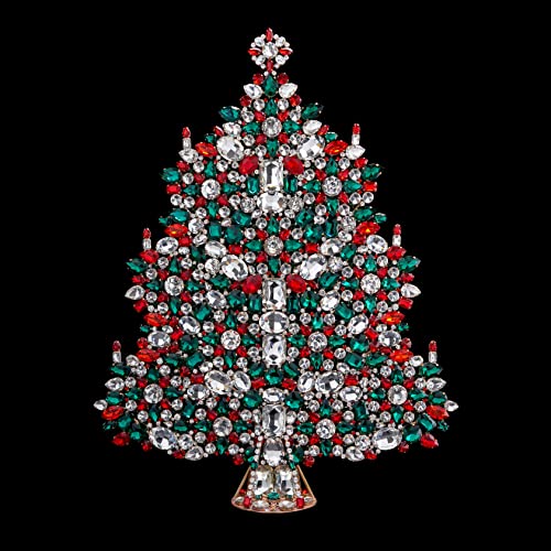 Щедро Коледно дърво (Празнични цветове), Коледно дърво, ръчно изработени от цветни кристали, украсени свещи и цветя и увенчанная