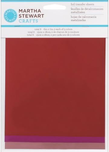 Листове, фолио Martha Stewart Crafts (6 на 7 см), 32210 Тропически Червено, Ярко розово и светло розов