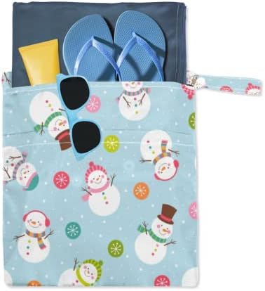 Сладък Снежен човек, Влажна, Суха чанта за тъканта Подгузника, Бански, Коледни Снежинки, Снежен човек, Водоустойчива чанта-Органайзер с джобове