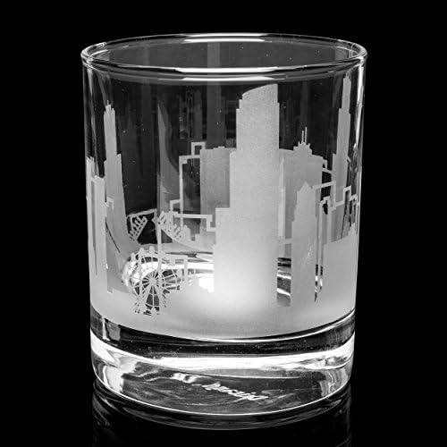 Чаши за уиски Greenline Goods – Съдове за любителите на Чикаго, на 10 унции (Бвп чаена чаша) - С надпис Chicago, IL Skyline