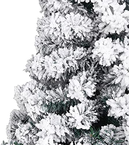 NC 6 ФУТА PVC Стекающаяся Коледно Дърво 750 Клони Автоматично Дърво Бял Сняг Стекающаяся Коледна Елха