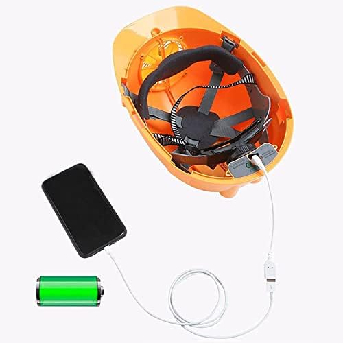 YOUYOUXI Слънчеви шлемове Електрически Каска с двоен вентилатор, Климатик, Строителна площадка, която се презарежда каска, Създаване