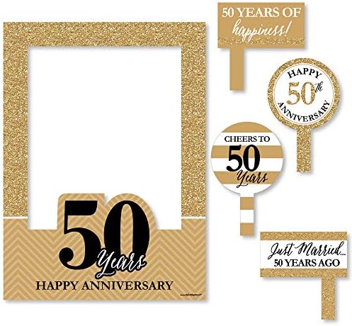 Голяма точка за щастие, която ние все още го правим - Рамка за Селфи на 50-тата годишнина от сватбата и Подпори за фотосесия - Отпечатани
