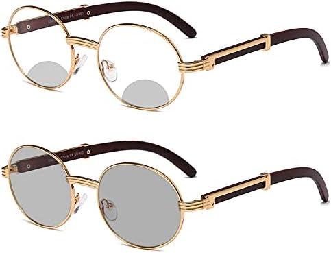 Реколта Овални Мультифокальные Очила за Далекогледство Преходни Слънчеви Очила Фотохромичните Бифокални Очила За Четене за Мъже