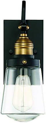 Savoy House 5-2067-51 Уличен Ретро стенен лампа Macauley черен цвят с топла медни вложки (8 W x 21В)
