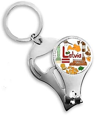 Латвия Пейзаж с Любовни Сърце Национален Флаг Ножица за Нокти Халка Ключодържател Отварачка За Бутилки Машина За Рязане