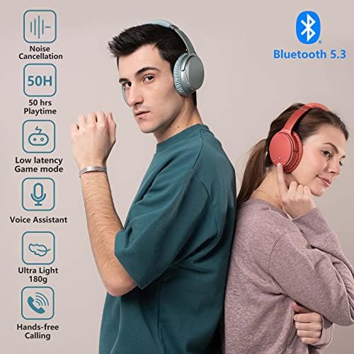 Слушалки Srhythm NC25 с активно шумопотискане Bluetooth 5.3, стерео слушалки ANC в комплект с безжични слушалки NiceComfort 25Pro с активно