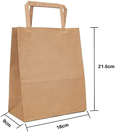 L Хареса Подаръчни торбички на едро, 50 опаковки Кафяви хартиени торбички от крафт-хартия с дръжки за стопански чанти, чанти