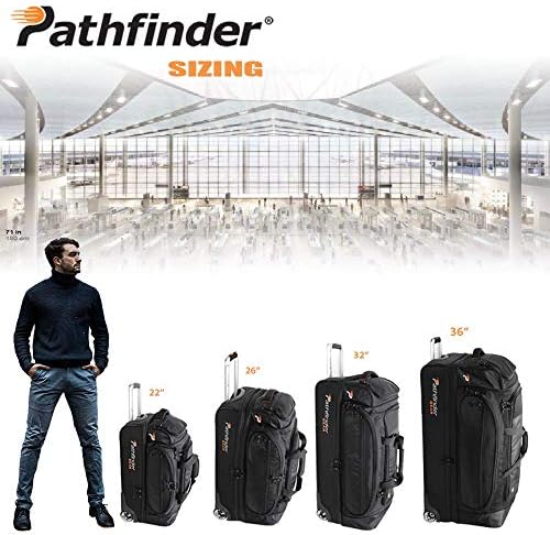 Спортна чанта Pathfinder Gear 26 Инча с Мек дъно на колела, Черна, Един размер