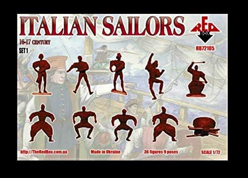 Червената кутия 72105-1/72 - Италиански моряци, 16-17 век, Определени от 1 на Пластмасови модели