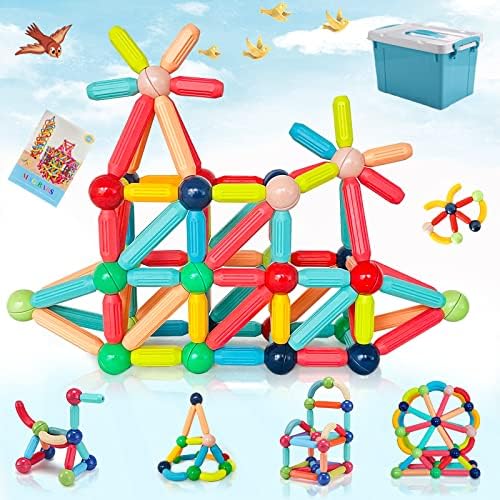 Svuxey Играчки за момчета и Момичета от 3 до 5 години, Магнитни Блокчета, Пръчки, Плочки, Строителни Играчки за Момчета и Момичета, Образователни