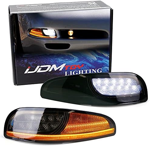 iJDMTOY Led DRL с дымчатыми лещи/Лазерен сериен предни указател на завоя В събирането, съвместим С Chevrolet Corvette C5 1997-2004