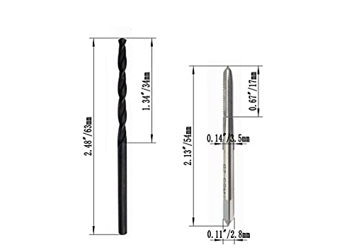 Метчик с дърворезба Zouzmin6-40UNF HSS и номер 33 (Φ2,9 мм) Разход на набор от тренировки за смилане с директен опашка, HRC63-66.