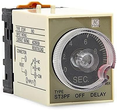 Реле време UNCASO ST3PF AC220V Таймер закъснение на изключване на Реле за време с 8Pin 30S 60S 3M 10M (Размер: 60S)