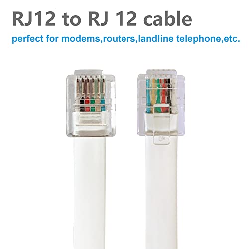 Кабел за предаване на данни Kallaudo RJ12-RJ12 6 фута 6P6C Плосък Телефонен кабел Телефонен штекерный Жак между фоно свещи Удлинительный