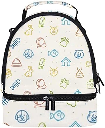 Здрав преносим двупластова чанта за хранене Colorful Пет, обяд-бокс на раменна рамо, подходящ за работа, пътуване и учене