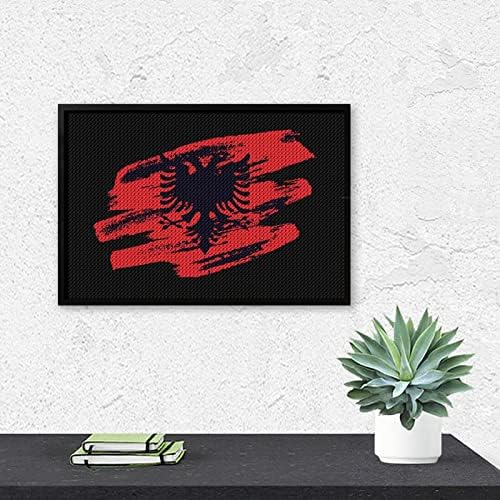 Албански Флаг Диамантена Живопис Комплекти 5D направи си САМ Пълна Тренировка Планински Кристал Изкуство Стенен Декор за Възрастни