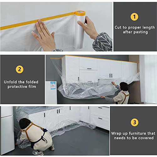 Клееная маскировочная филм Andech - за прикриване на автомобилни покрития, мебели, подове и домакински уреди. (Размер - ролка 3,6 х 65 метра,