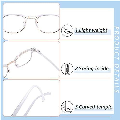 Veezoom Сини Светозащитные Очила, Слот Очила Ретро дизайн Прозрачни Лещи Без рамки, които Правят напрежение в очите, Подобряване на Съня,