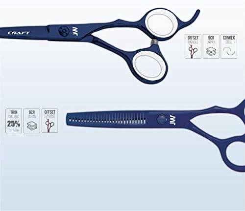 Професионални ножици и Разредител JW Серия CRX Комбинираната, Наметало, Гребен и Калъф - Фризьорски Ножици за Подстригване на коса / Ножици