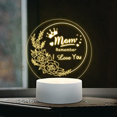 Подаръци за майка на Дъщеря и син, Акрилни USB нощна светлина с Надпис на Деня на Майката, Подаръци за Рожден Ден, Уникален нощна светлина