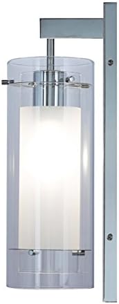 Стенни аплици XiNBEi Lighting 1 Лампа, монтиран на стената лампа за баня, Модерен Хром Стенен лампа със стъкло, 2 опаковки XB-W1159-2CH