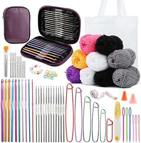 Пълен набор от куки за плетене Ftyiwu, с Ергономичен дизайн, комплект за плетене на една кука, Комплект за плетене на една