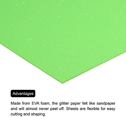 Листове от Пяна EVA MECCANIXITY Glitter Зелен цвят 10,8x8,4 Инча 1,5 мм, за декоративни изкуства в Опаковка от 2