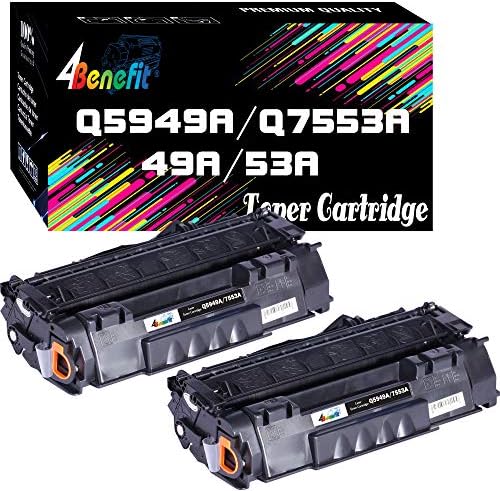 (2 опаковки, черен) Съвместим тонер касета 49A 53A Q7553A Q5949A, използван за принтер HP Laserjet 1320 1320n P2015dn P2015 P2015n 3390