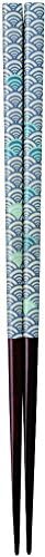 Кавайные пръчици за хранене Washi Ретро-син цвят с морска вълна, 23 см