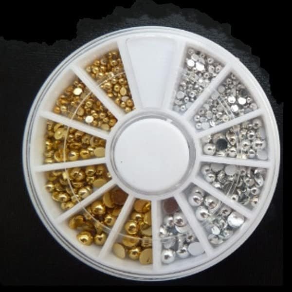 1 Колелото на 3D Окачване за нокти Злато/Сребро Разход на Перли За Нокти Скъпоценни Камъни Дизайн Ноктите Блестящи Кристали