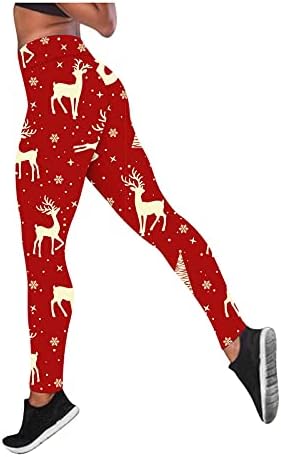 XXBR Коледни Панталони за Йога за жени, Коледни Гамаши за Йога с Принтом Снежинки, Подтягивающие Бедрата, Тренировка с