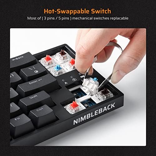 LTC NB681 Nimbleback RGB Жичен механична клавиатура 65% с възможност за гореща замяна (синия ключ) x Ключове Holy Panda 3pin RGB/SMD,