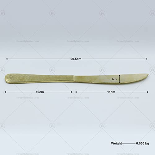 Нож с месингова дръжка със златен кованым покритие, месинг нож за дома и ресторанти, комплект от 4 ножа за сирене или масло