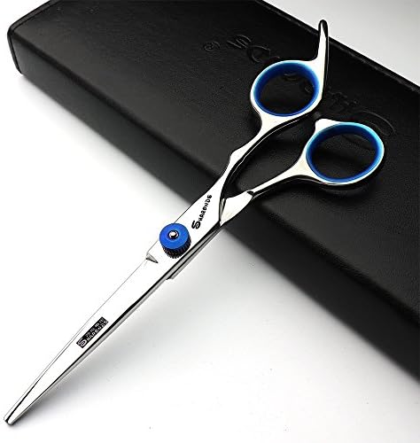 професионални инструменти за моделиране на коса 6 инча, ножици за подстригване + ножици за филировки, Супер отстъпка (в синьо)