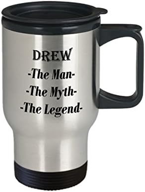 Дрю - Човек, Мит, Легенда, Невероятна Кафеена Чаша за Подарък - Пътна Чаша на 14 грама